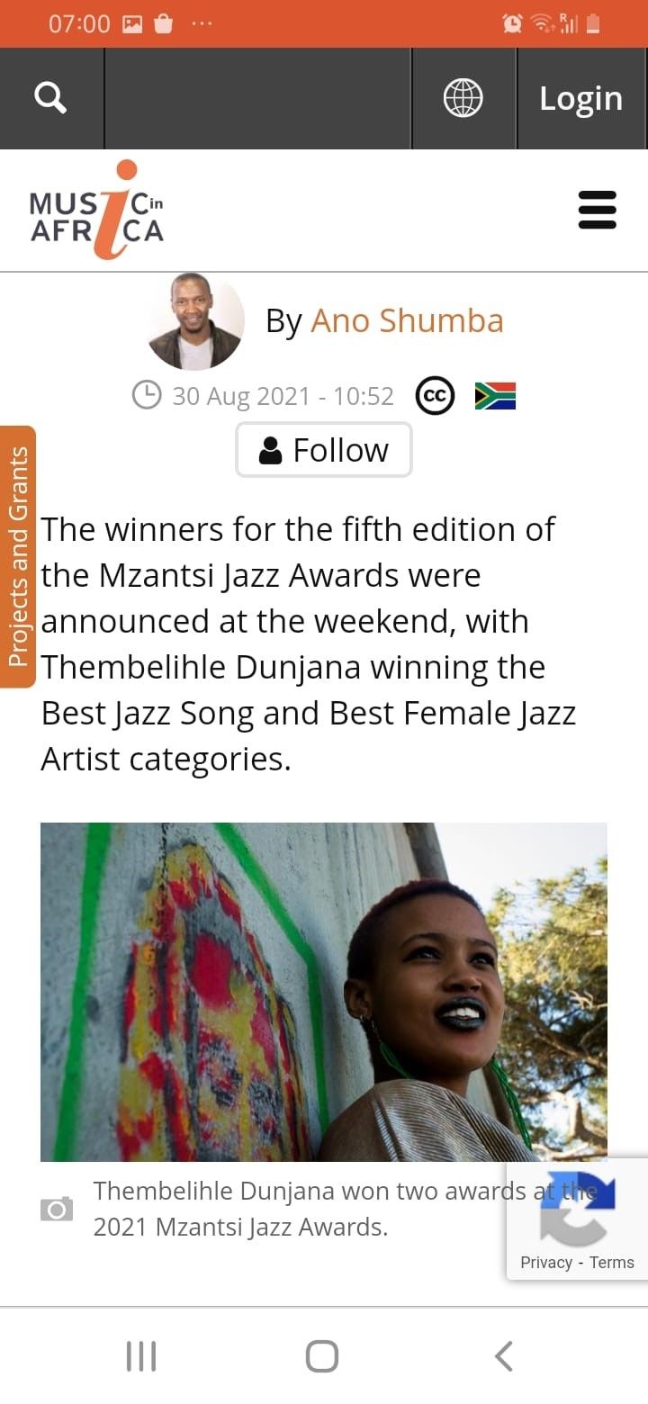 You are currently viewing Ms. Thembelihle Dunjana wins Mzantsi 2021 Jazz Awards