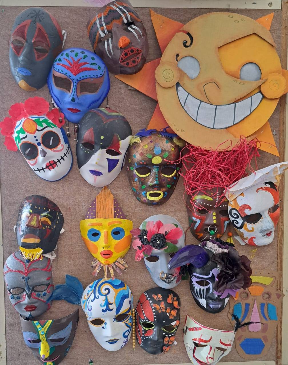 3D masks by the grade 9 Specialised Art learners.